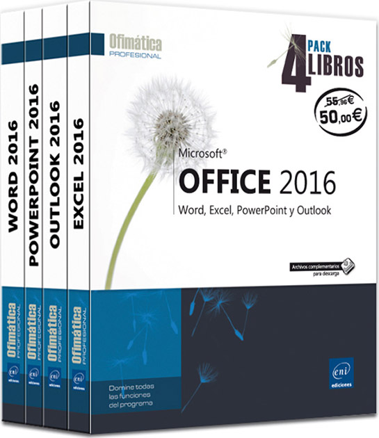 Microsoft® Office 2016 - Pack 4 libros: Word, Excel, PowerPoint y Outlook